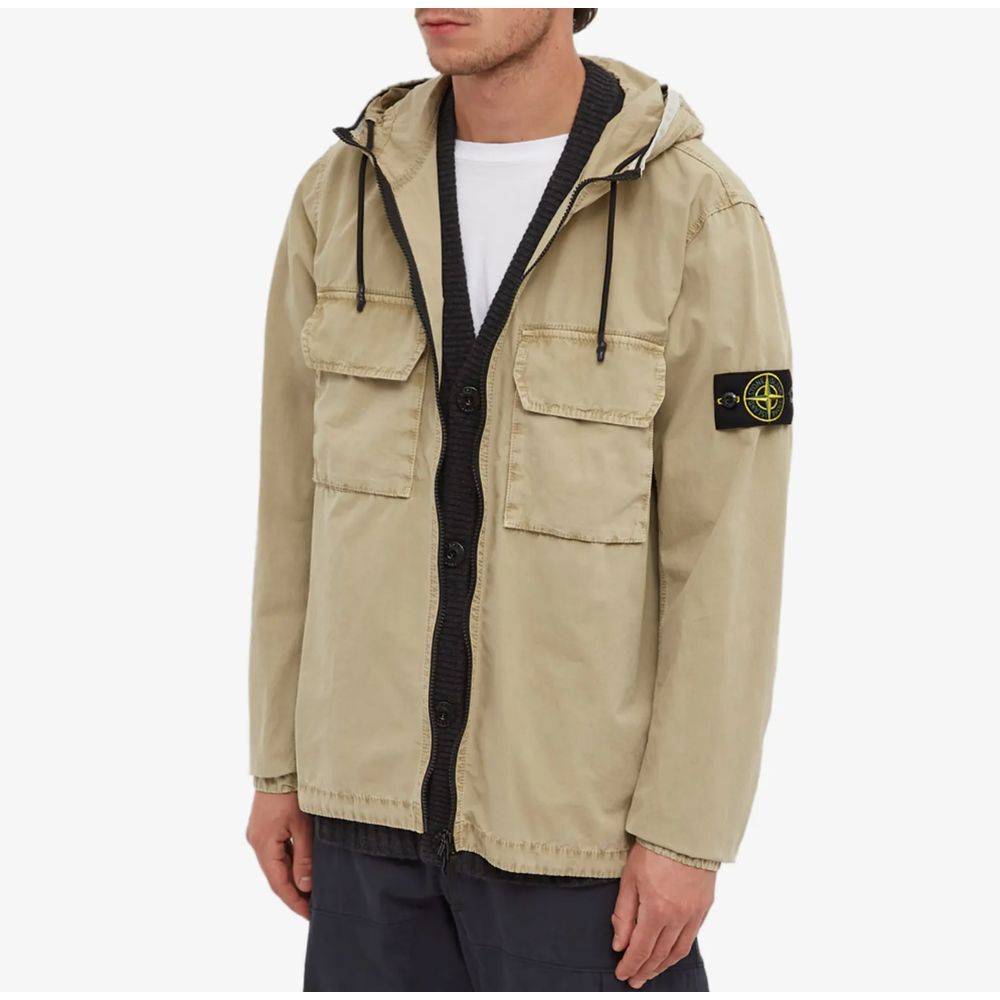 Stone Island Garment Dyed Hooded Shirt Jacket Mens size Medium Authentic Italy